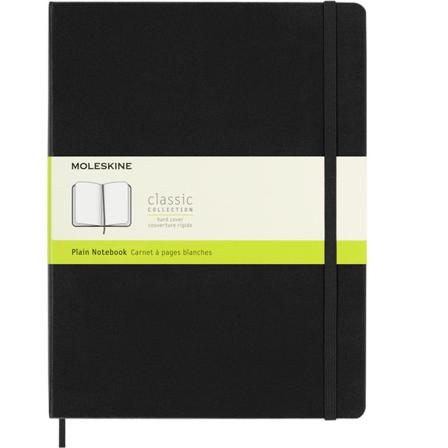 Moleskine - Carnet XL 190x250mm couverture rigide vierge noir