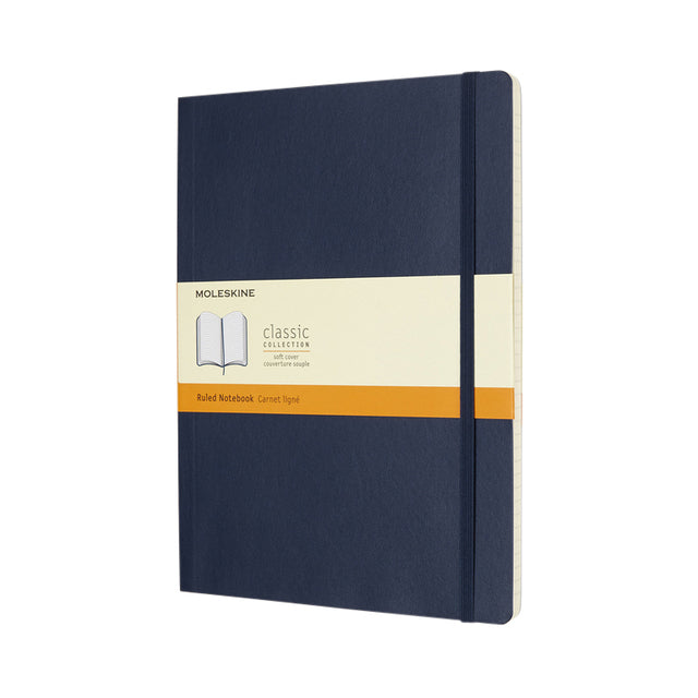 Moleskine - Carnet XL 190x250mm ligne couverture souple bleu saphir