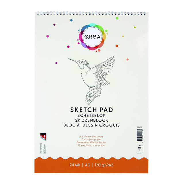 Qrea - Sketchpad A3 24 feuilles 120gr spirale