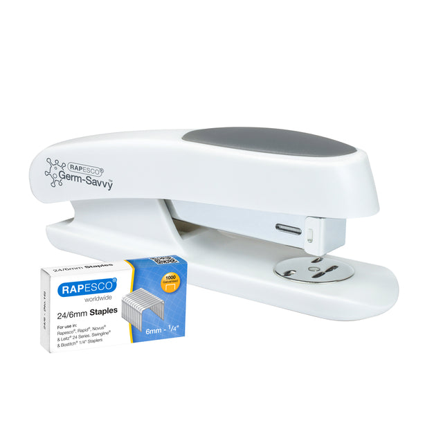 Rapesco - Nietmachine germ-savvy sting ray wit | 12 stuks