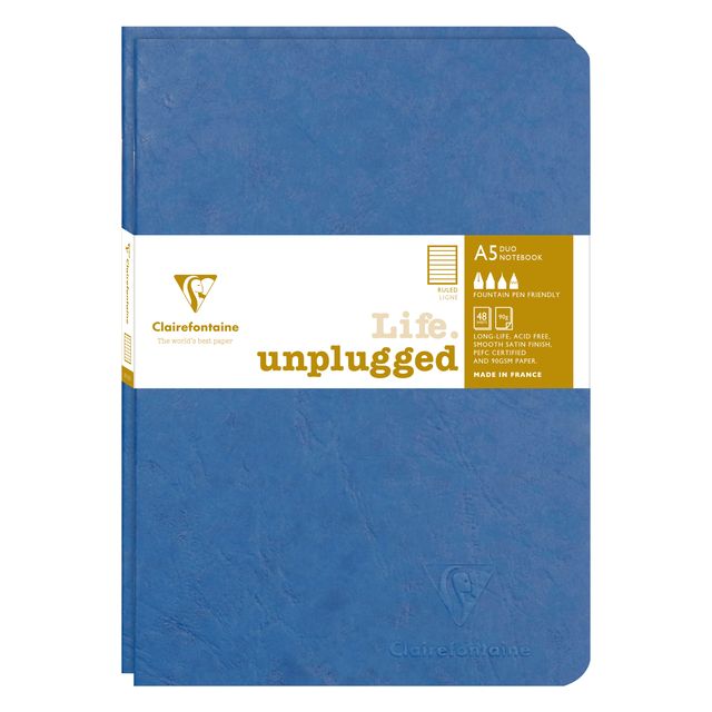 Clairefontaine - Carnet A5 ligne 96 pages 90gr sceau bleu de 2 pièces