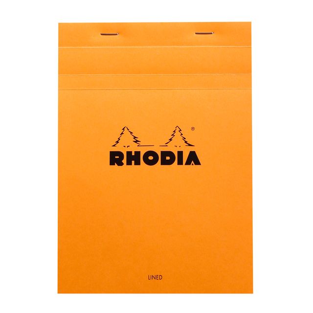 Rhodia - Schrijfblok A5 lijn 80 vel 80gr met kantlijn oranje
