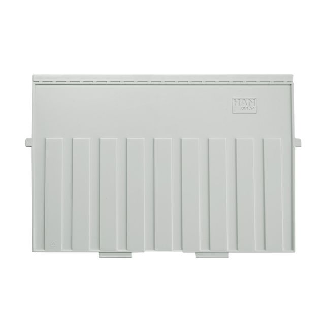 Han - Scheidingsplaat kaartenbak A4 dwars lichtgrijs | 5 stuks