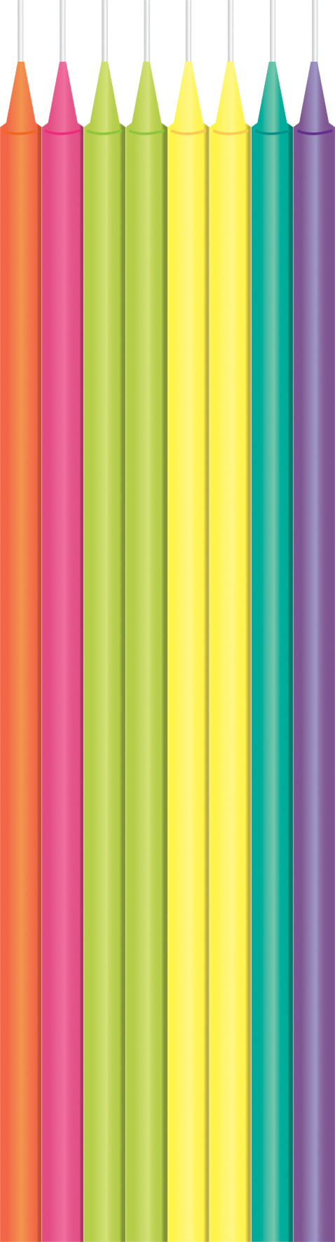 Haza - Kaarsje long bright 15cm 16 stuks assorti | 5 stuks