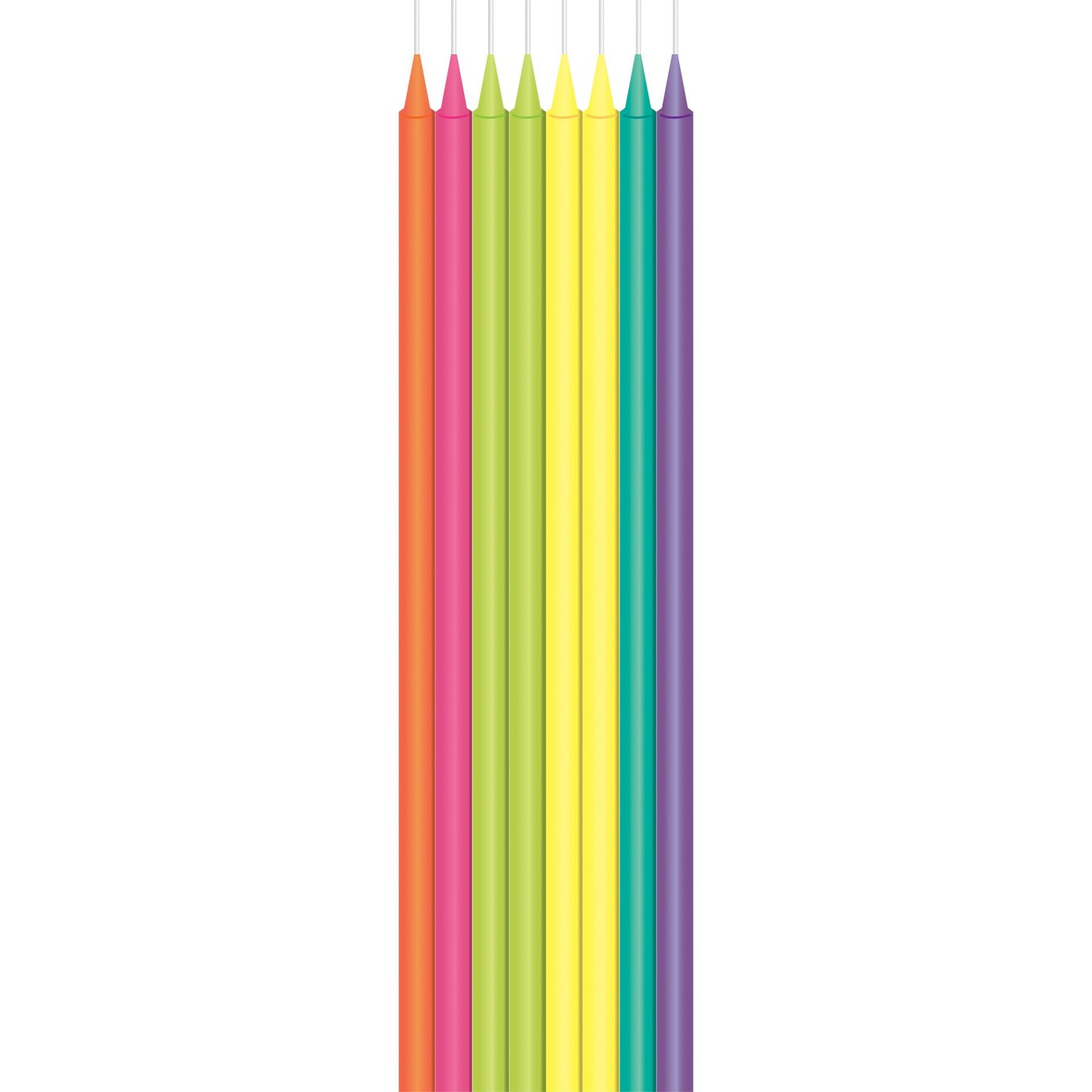 Haza - Bougies longues lumineuses 15cm 16 pièces assorties