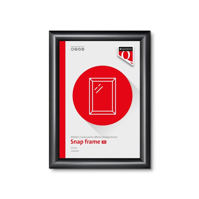 Quantore - Cadre clic premium A4 25mm noir