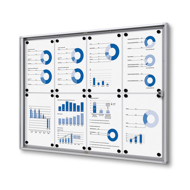 Quantore - Tableau d'affichage intérieur 8x A4 argent
