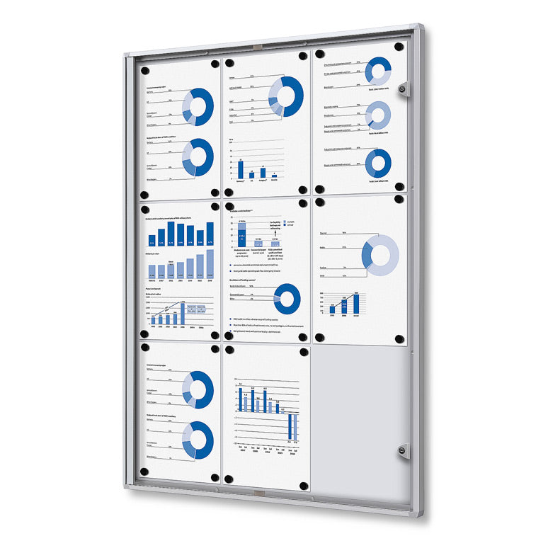 Quantore - Tableau d'affichage intérieur 9x A4 argent