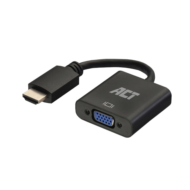 ACT - 0,15 meter HDMI-A male naar VGA female adapter, met audio