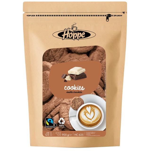 Hoppe - Biscuits Cookies équitables double chocolat environ 125 pièces