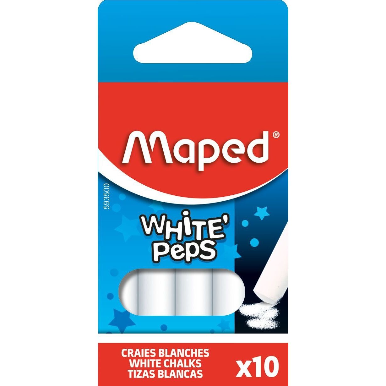 Maped - Craie pour tableau White'Peps lot de 10 pièces blanc