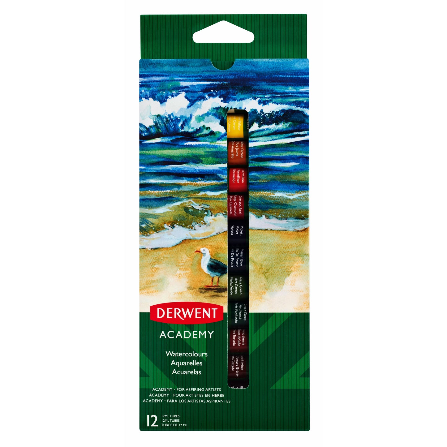 Derwent - Aquarelverf Academy blister à 12 tubes à 12ml assorti
