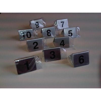 Klika - Teller-/Tischnummernset 1 bis 10 aus Edelstahl