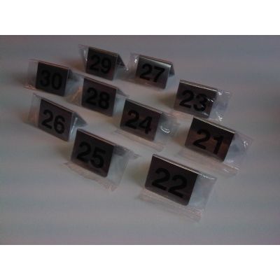 Klika - Jeu d'assiettes / numéros de table 41 à 50 en acier inoxydable