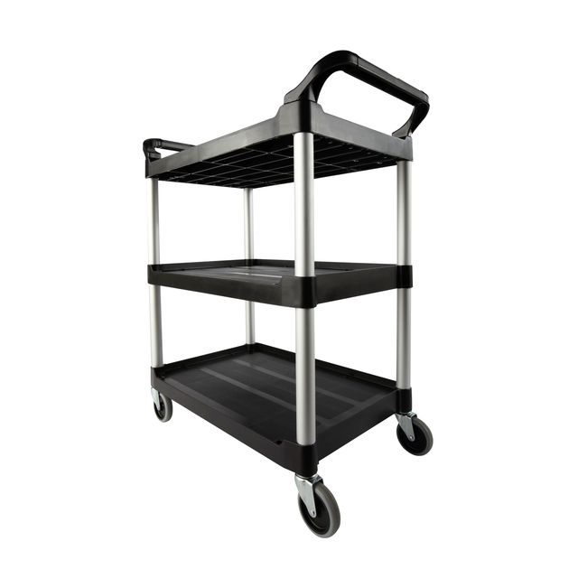 Rubbermaid - Serveerwagen met 10cm zwenkwielen zwart