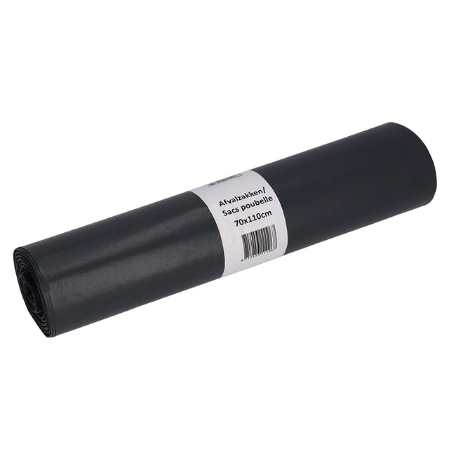 Cleaninq - Abfallbeutel 70x110cm LDPE recycelt T70 120L grau Rolle mit 20 Stück