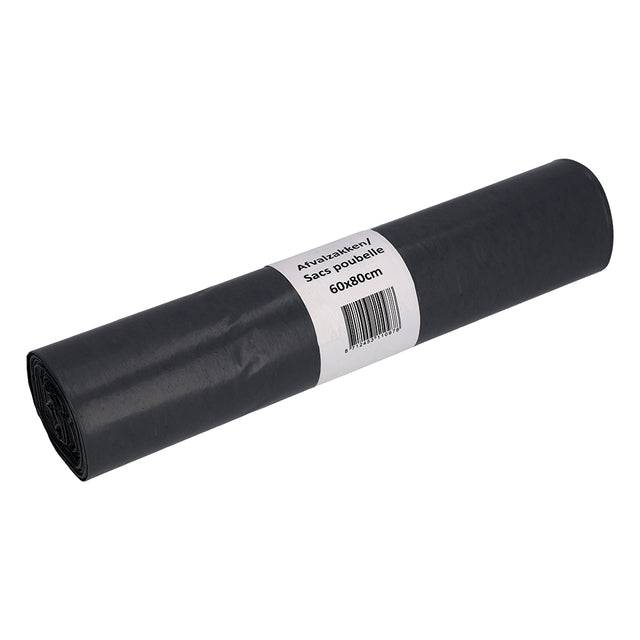 Cleaninq - Sac poubelle 60x80cm LDPE recyclé T50 60L gris rouleau de 20 pièces