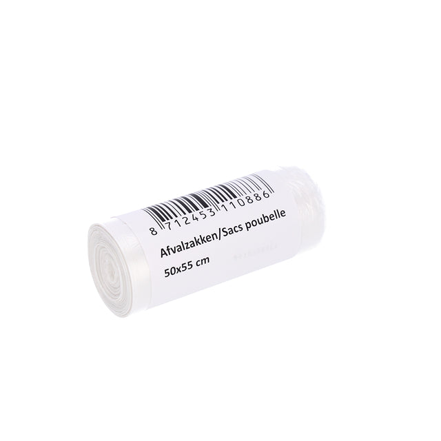 Cleaninq - Sac poubelle 50x55cm HDPE T15 25L transparent rouleau de 50 pièces