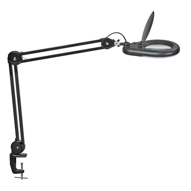 MAUL - Lampe loupe Viso LED pince de table noir