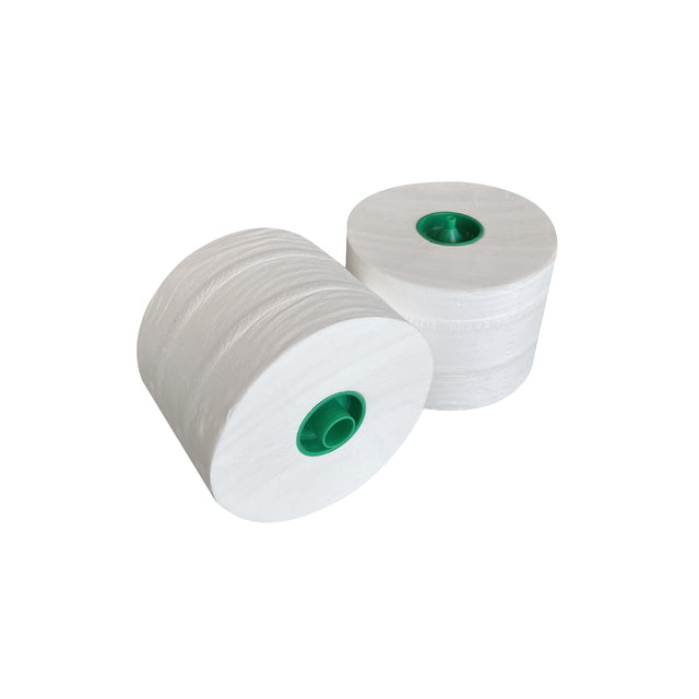 Cleaninq - Rouleau de capuchon de papier toilette 2 couches de cellulose 100m blanc