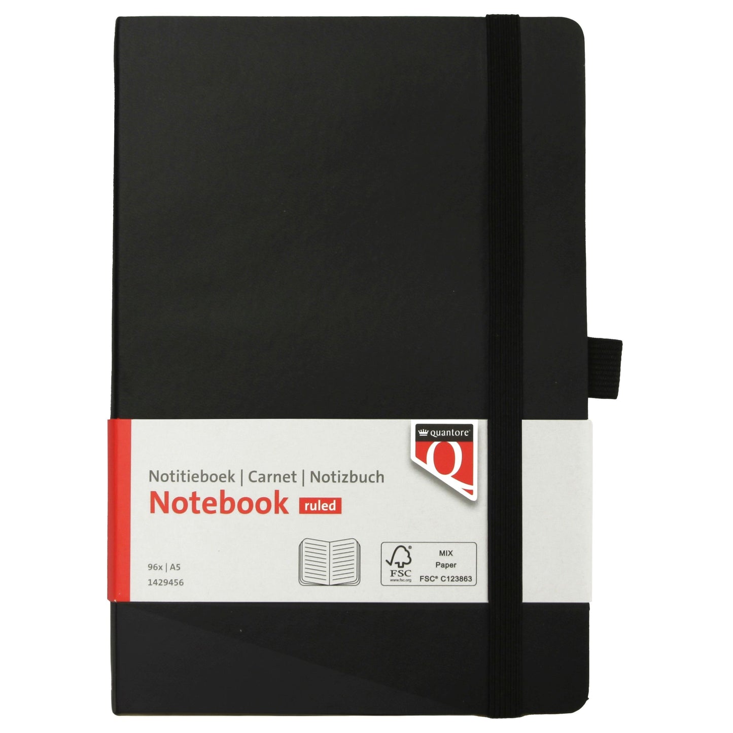 Quantore - Notizbuch A5 Flex Line 192 Seiten 80gr schwarz | 36 Stück