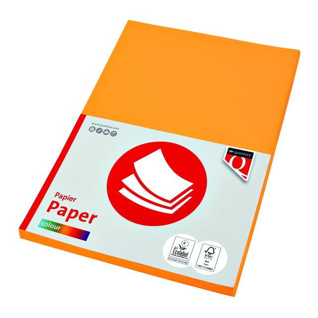 Quantore - Papier copie Couleur A4 160gr jaune foncé 50 feuilles