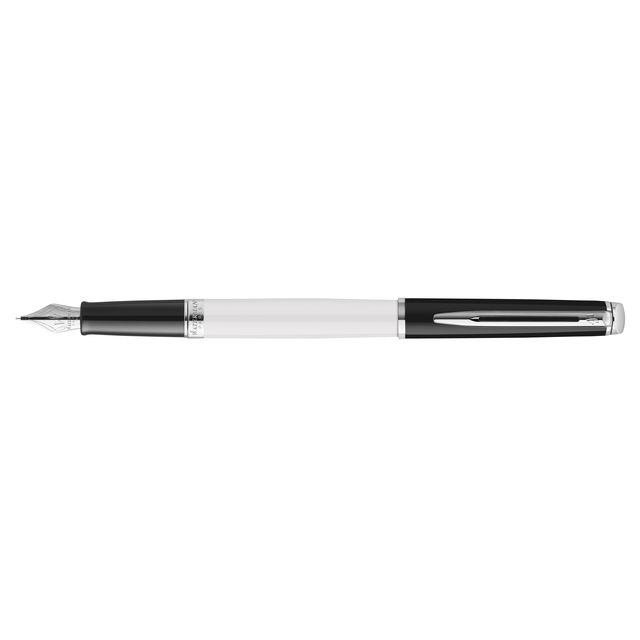 Waterman - Stylo plume Hémisphère Color Blocking noir et blanc CT fin