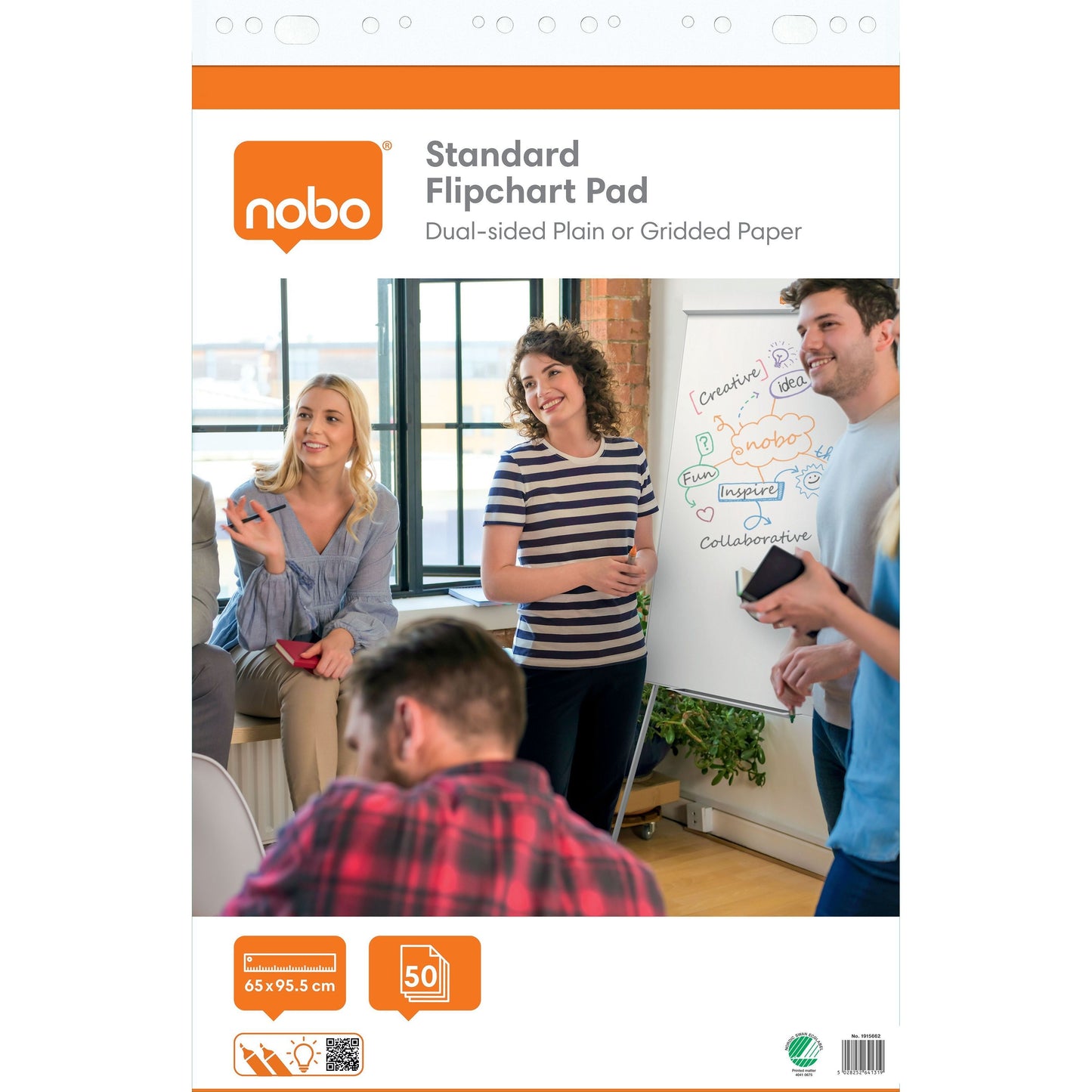 Nobo - Flipoverpapier standaard 65x95cm dubbelzijdig plano 50vel | 2 stuks