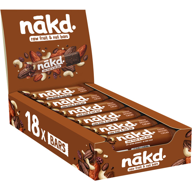 NAKD - Délice de cacao aux fruits et aux noix 18x35 grammes | 18 pièces