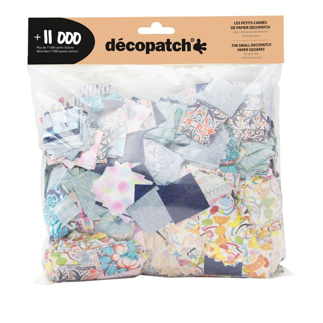 Décopatch - Papier hobby Décopatch 3x3cm lot de 11 000 pièces assorties