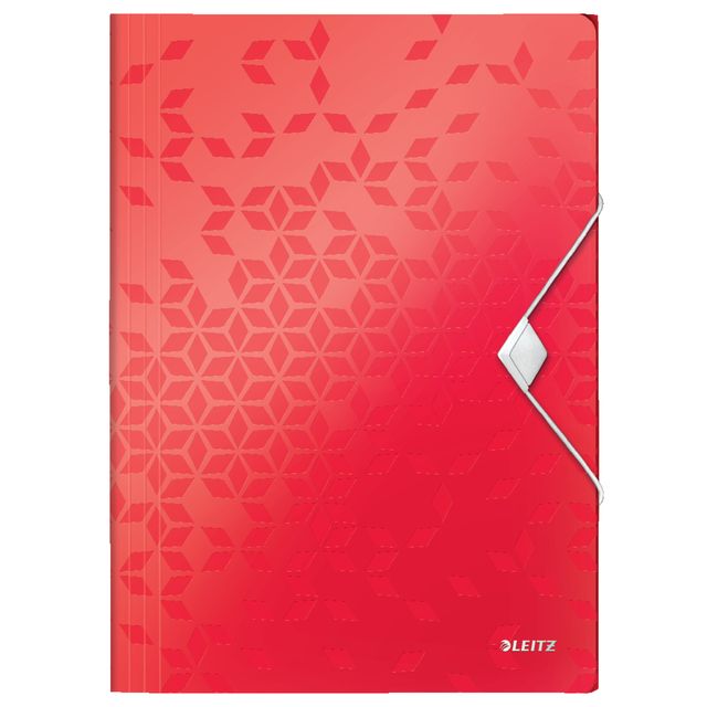 Leitz - Elastomap WOW A4 3 kleppen PP rood