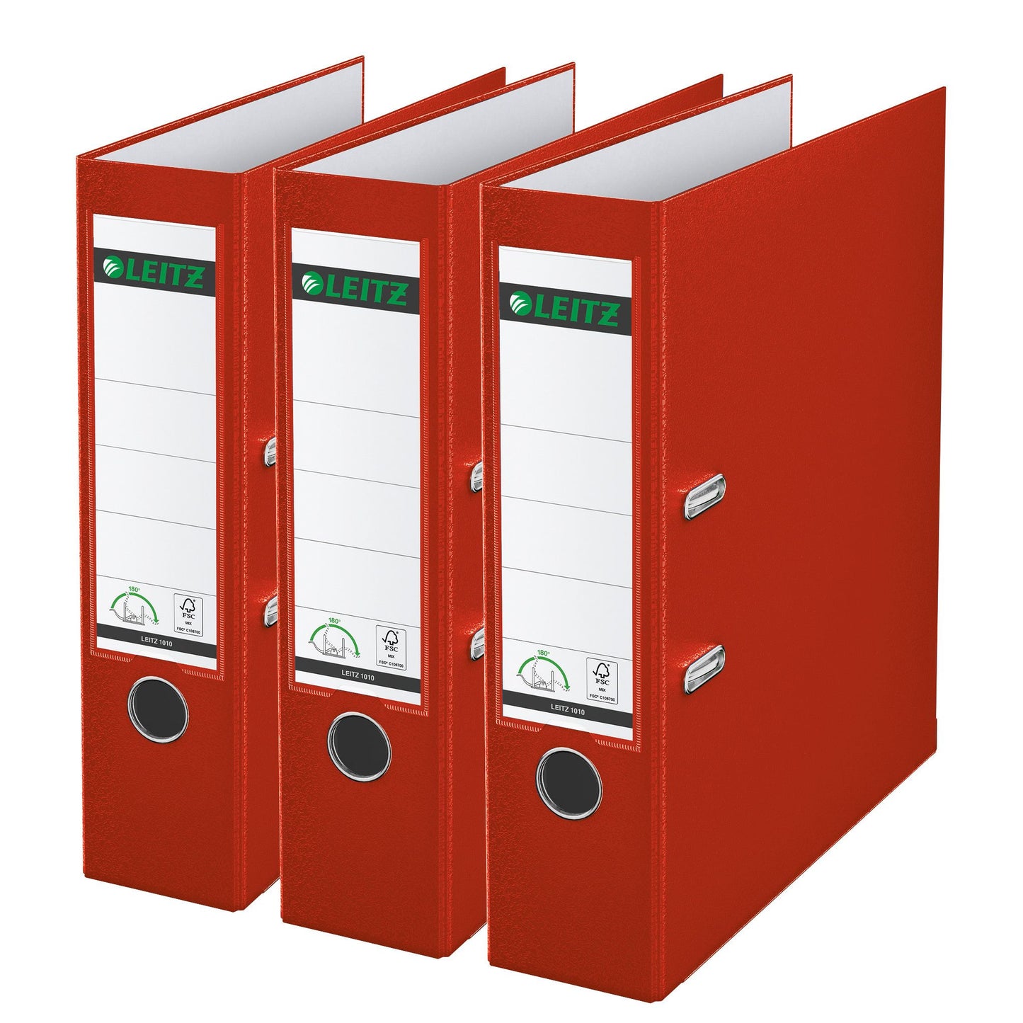 Leitz - Ordner 180° 1010 3 Stück rot | 6 Stück