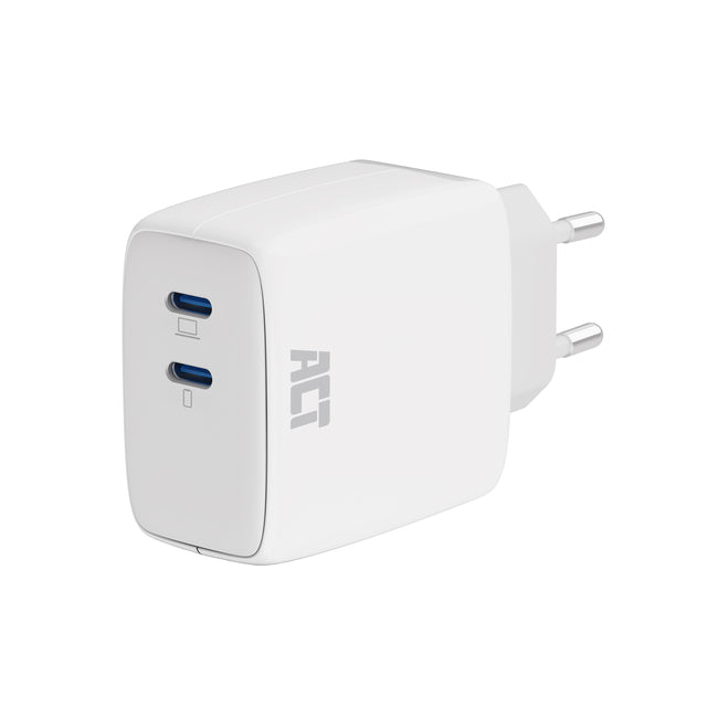 ACT - Ladegerät 65 W 2-Port USB-C weiß