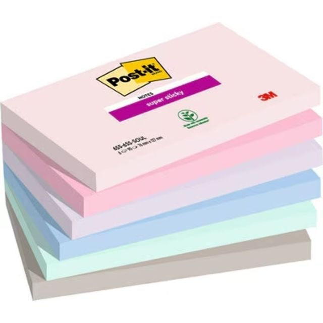 Post-it - Notizblock 655-6SS Super Sticky 76x127mm SOUL 6 Stück