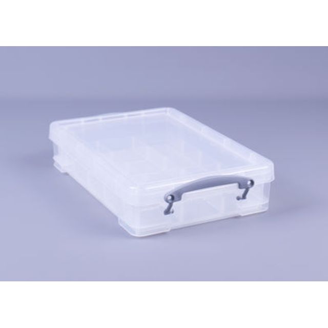 Really Useful - Opbergbox 4 liter inclusief vakkenverdeler 395x255x88mm transparant wit