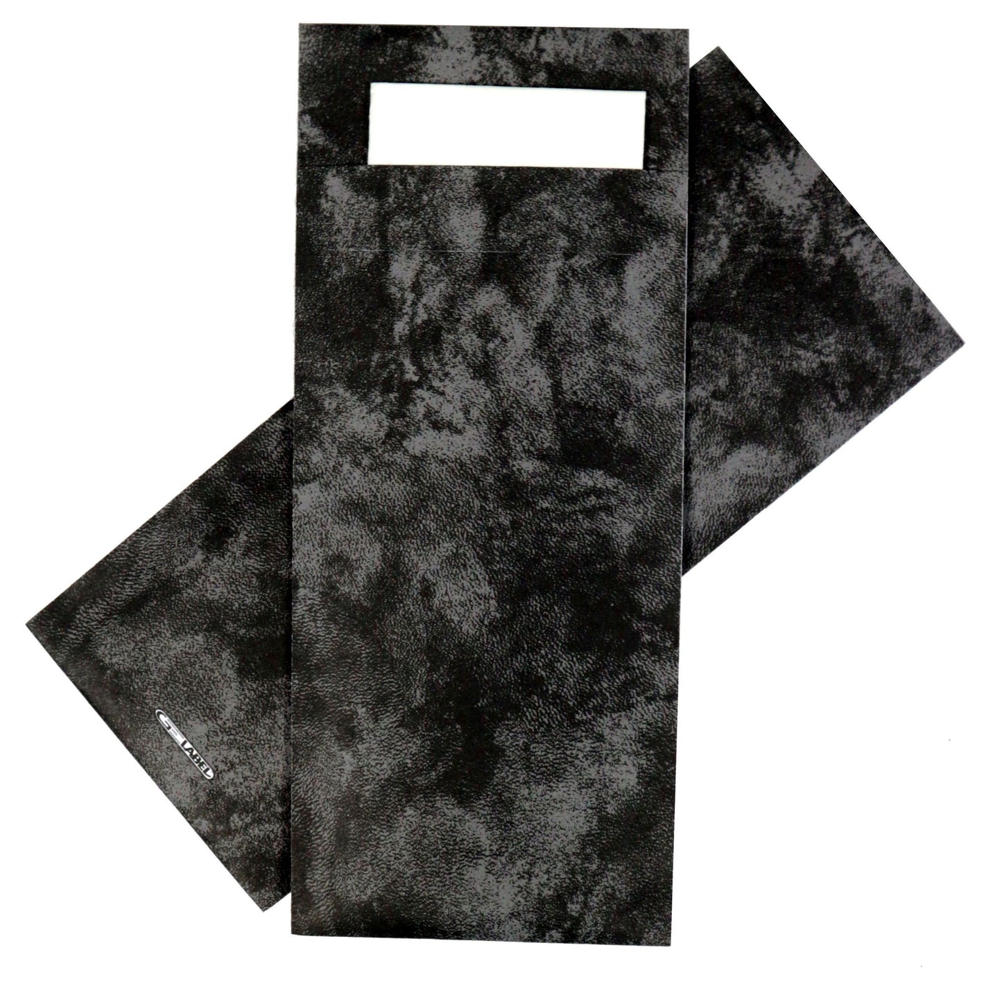 IEZZY - Bestekzakje 190x85mm zwart gemarmerd met wit servet 500st