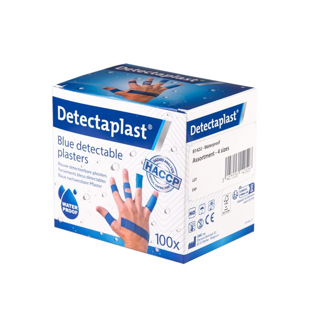 Detectaplast - Wasserabweisendes blaues Pflaster sortiert 100 Stück