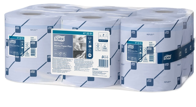 Tork - Papier nettoyant M4 Reflex Plus Advanced 2 couches 450 feuilles bleu 473391