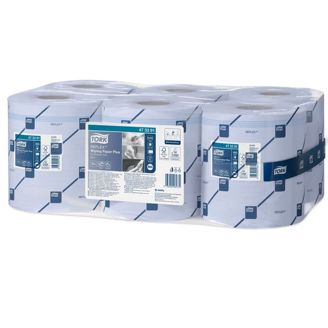 Tork - Papier nettoyant M4 Reflex Plus Advanced 2 couches 450 feuilles bleu 473391