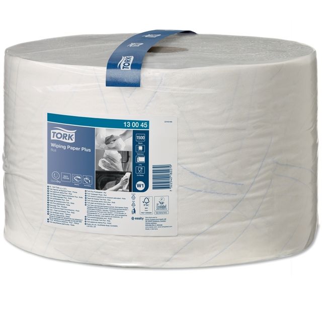 Tork - Poetspapier W1 Plus 2-laags 1500 vel wit 130045