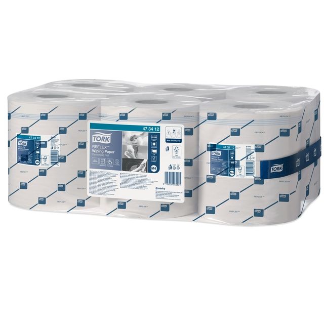 Tork - Papier nettoyant M4 Reflex 1 couche 340 feuilles blanc 473412