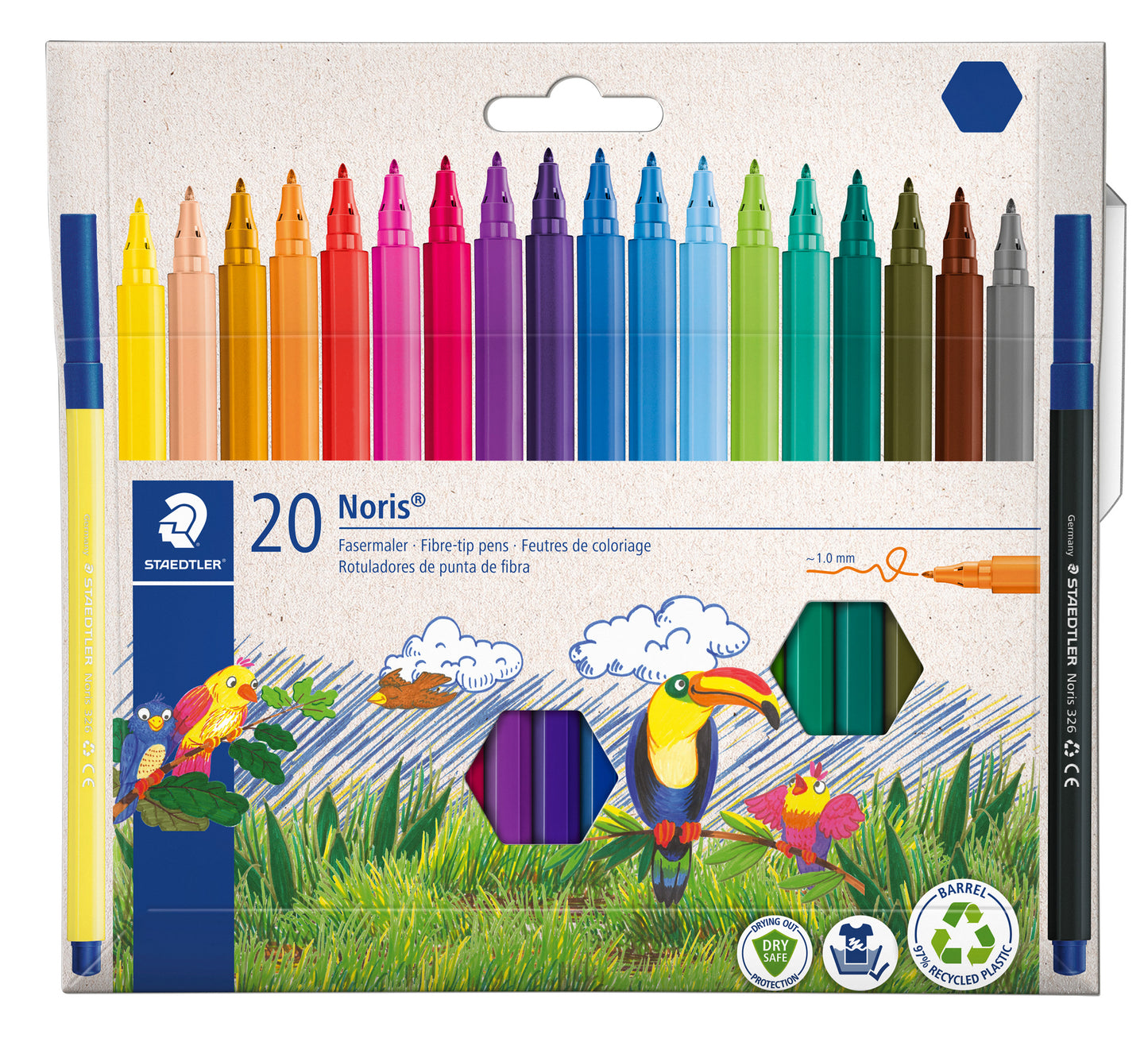 Staedtler - Kleurstift Noris 326 kartonnen etui 20 kleuren | 5 stuks