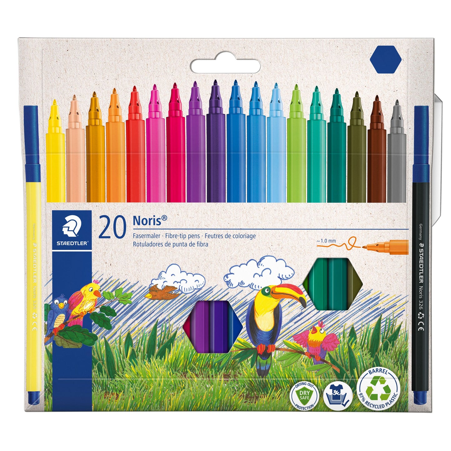 Staedtler - Farbmarker Noris 326 Kartonetui 20 Farben | 5 Stück
