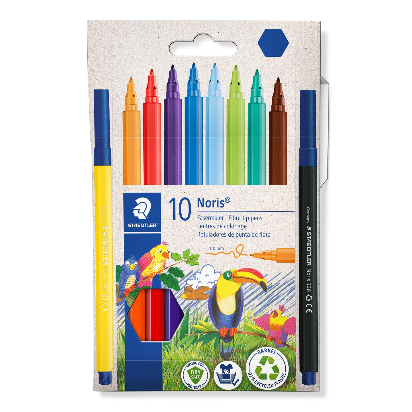 Staedtler - Farbmarker Noris 326 Kartonetui 10 Farben | 10 Stück