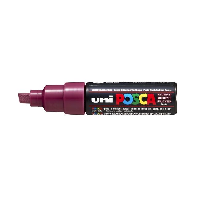 Posca - Marqueur Uni PC8K large inclinaison rouge vin