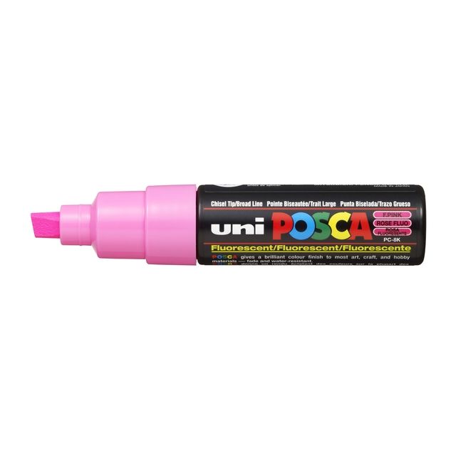 Posca - Marqueur Uni PC8K diagonale large rose fluo
