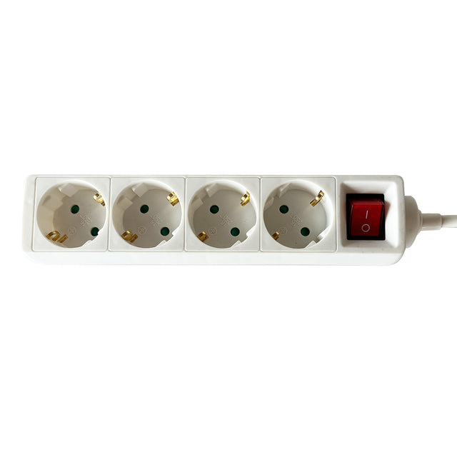 BRASQ - Multiprise 4 prises 1,4 mètres blanc