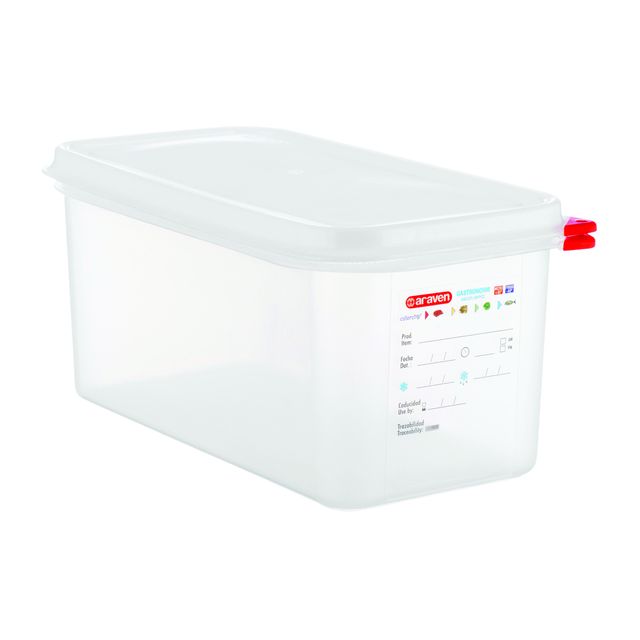 Araven - Boîte alimentaire GN 1/3 avec couvercle 6 litres 4 pièces