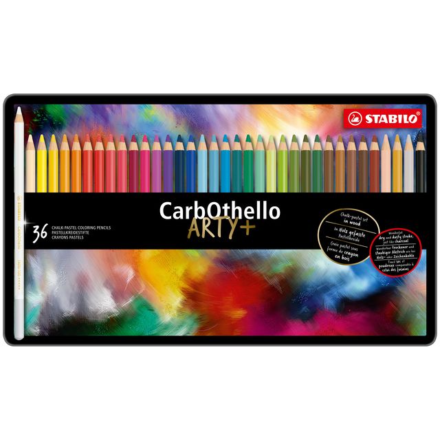 Stabilo - Crayons de couleur CarbOthello lime pastel assorti boîte de 36 pièces