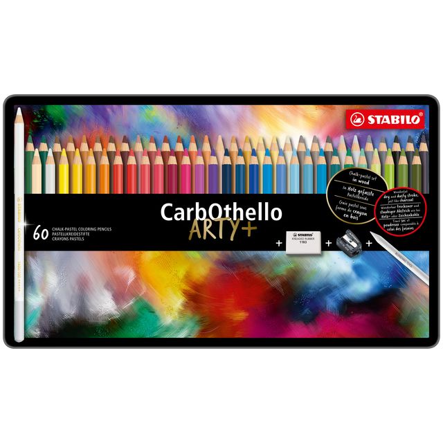 Stabilo - Crayons de couleur CarbOthello lime pastel assorti boîte de 60 pièces